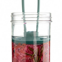 Σετ για μαρινάρισμα λαχανικών Lekue 1010192, 2x700 ml, Δίσκος πίεσης, -20/+100°C, 3 τεμάχια, Πράσινο