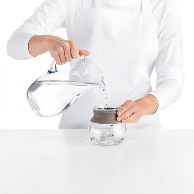 Συσκευή για την παρασκευή τσαγιού Lekue 1010194, 500 ml, Infuser, -20/+100 °C, Γυαλί και σιλικόνη, Καφέ