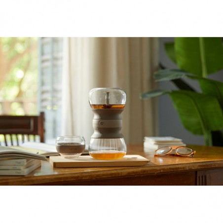 Συσκευή για την παρασκευή τσαγιού Lekue 1010194, 500 ml, Infuser, -20/+100 °C, Γυαλί και σιλικόνη, Καφέ