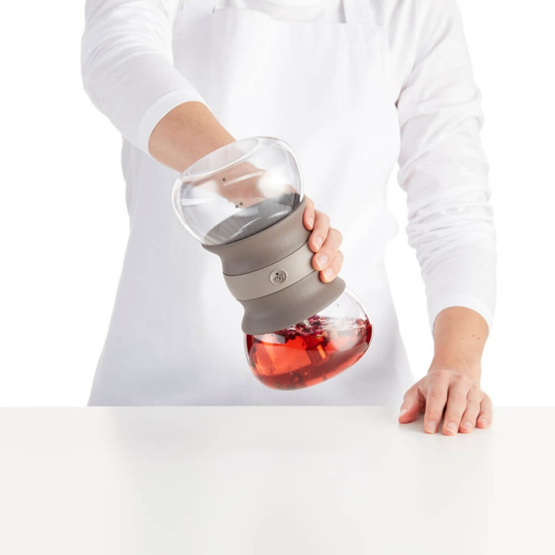 Συσκευή για την παρασκευή τσαγιού Lekue 1010194, 500 ml, Infuser, -20/+100 °C, Γυαλί και σιλικόνη, Καφέ