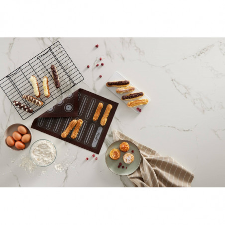 Βάση ψησίματος Lekue 1010197, 40x30 cm, σιλικόνη, μικροδιατρήσεις, +4/220°C, μαύρο