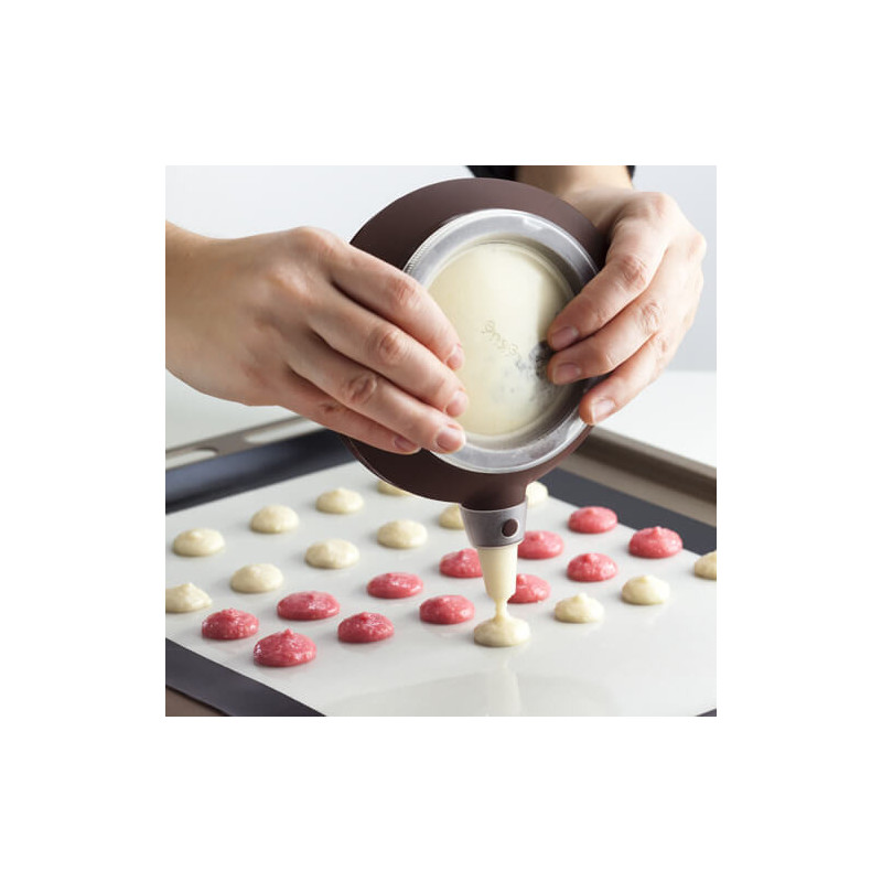 Σιφώνι για γλυκά Lekue 1010198, 6 εξαρτήματα, -60°C/+220°C, πλατινένιο σιλικόνη, καφέ