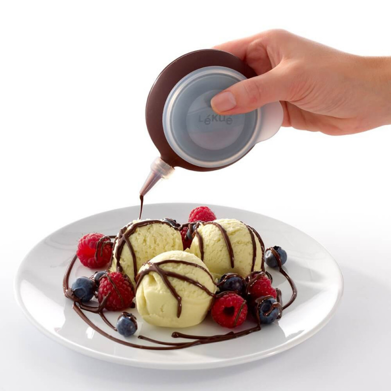 Σιφώνι για γλυκά Lekue 1010199, 4 εξαρτήματα, -60°C/+220°C, πλατινένιο σιλικόνη, Καφέ