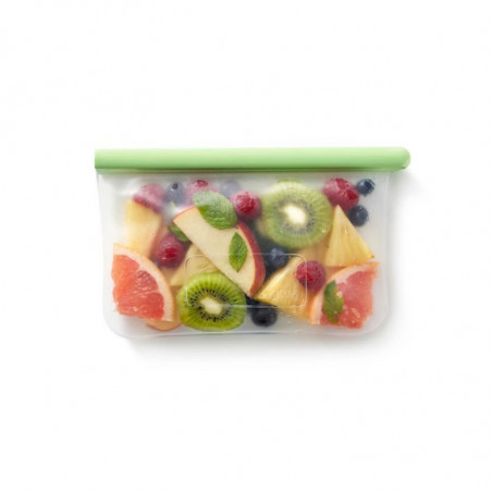 Σακούλα αποθήκευσης και κατάψυξης Lekue 1010205, 21,5x13,5 cm, 500 ml, πλατινένιο σιλικόνη, -20°C/+80°C, Πράσινο