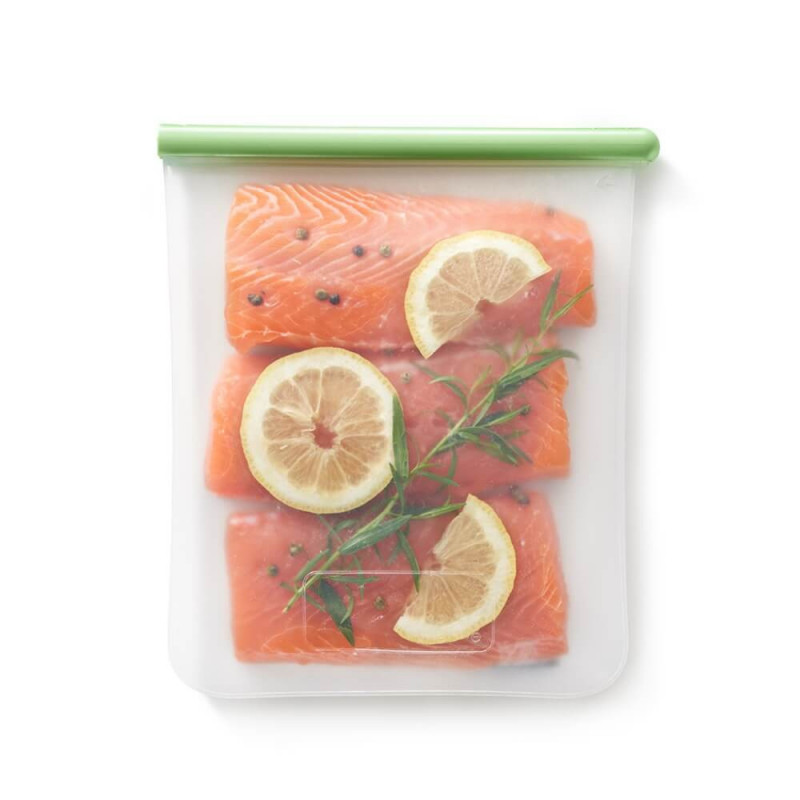 Σακούλα αποθήκευσης και κατάψυξης Lekue 1010207, 21,5x24,5 cm, 1,5 l, πλατινένιο σιλικόνη, -20°C/+80°C, Πράσινο