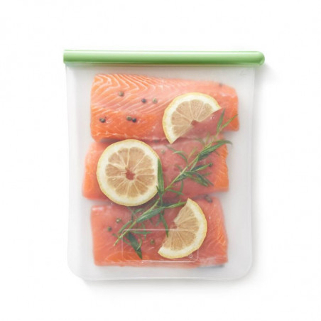 Σακούλα αποθήκευσης και κατάψυξης Lekue 1010207, 21,5x24,5 cm, 1,5 l, πλατινένιο σιλικόνη, -20°C/+80°C, Πράσινο