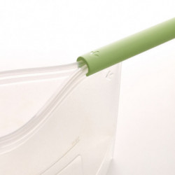 Σακούλα για αποθήκευση και κατάψυξη υγρών και τροφίμων Lekue 1010209, 1 λίτρο, σιλικόνη, χωρίς διαρροές, πεδίο για εγγραφή, πολυλειτουργική, -60/+220°C, πράσινη