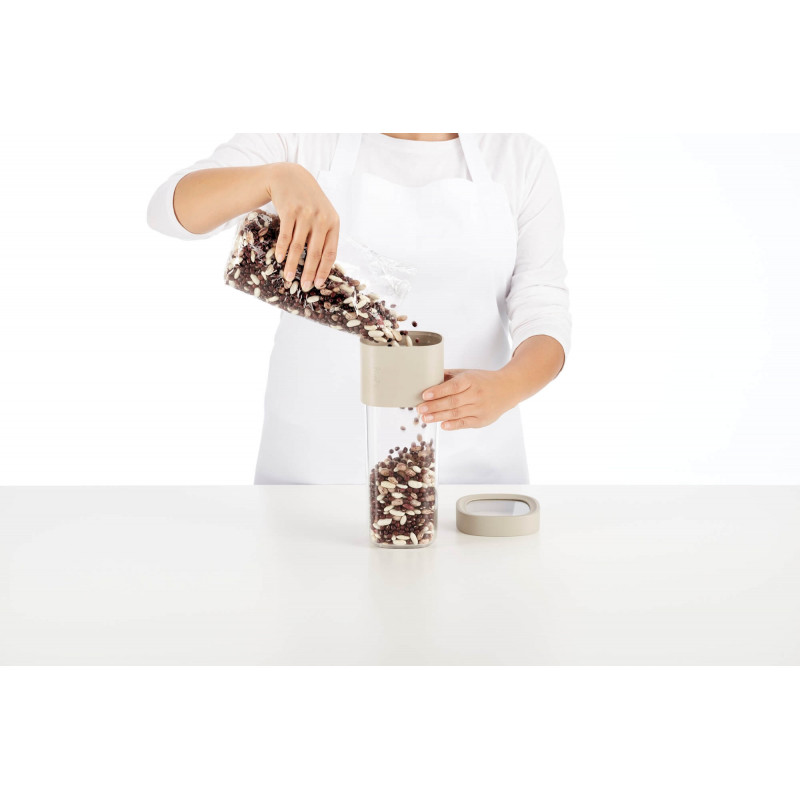 Βάζο αποθήκευσης με πρόσθετο εξάρτημα Lekue Beige 1010216, 600-850 ml, -15/+80°C, Πολυπροπυλένιο, Μπεζ