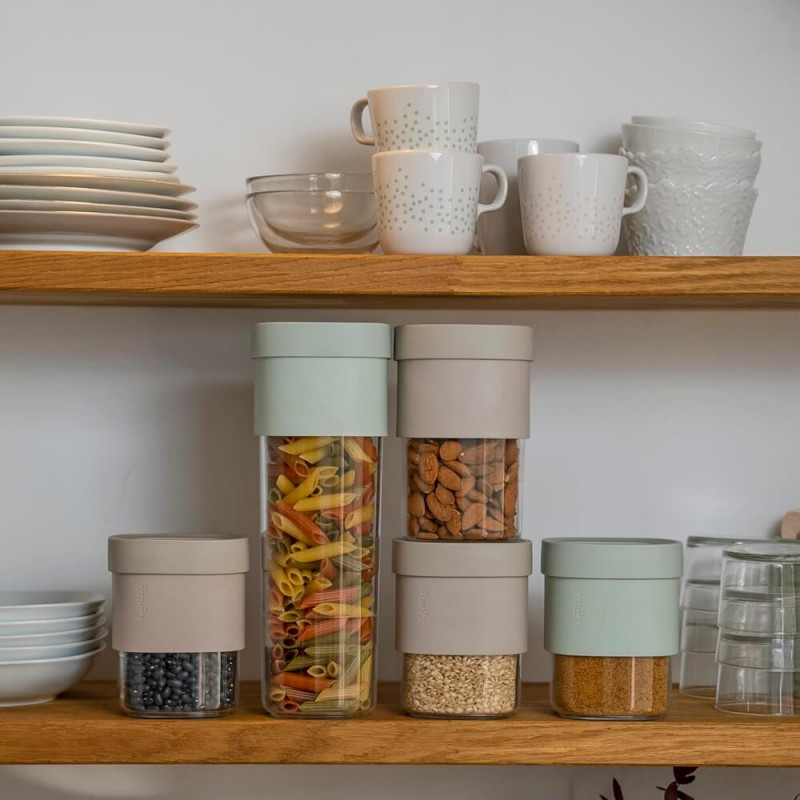 Βάζο αποθήκευσης με πρόσθετο εξάρτημα Lekue Green 1010219, 1,35-1,6 l, πολυπροπυλένιο, -15/+80°C, πράσινο