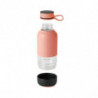 Μπουκάλι με ενσωματωμένο φίλτρο Lekue On The Go 1010228, 500 ml, βοριοπυριτικό γυαλί, -20°C/+60°C, Κοράλλι