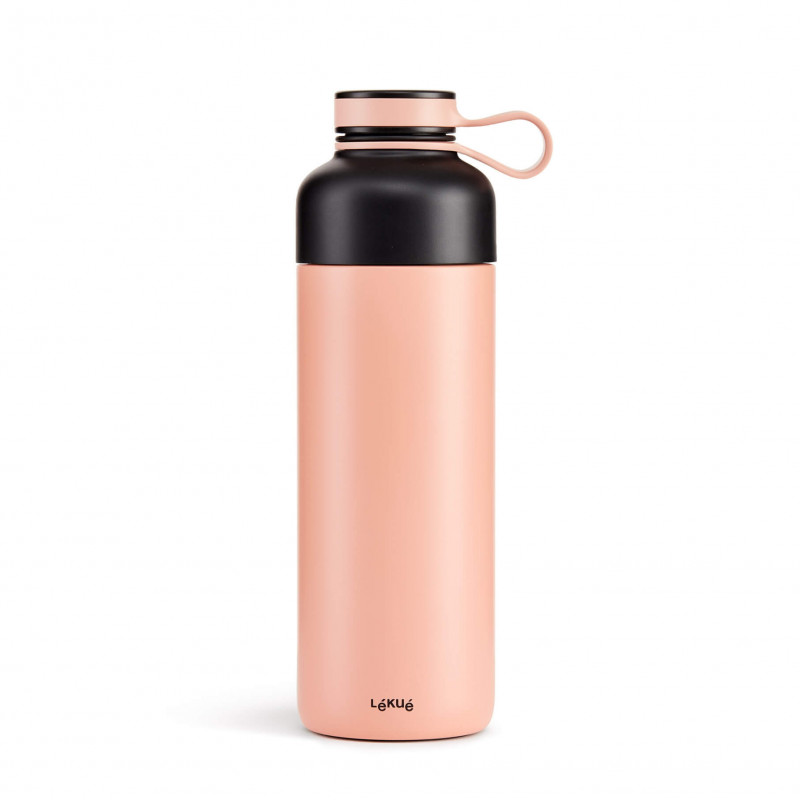 Θερμός με ενσωματωμένο φίλτρο Lekue On The Go 1010230, 500 ml, Διπλό κενό τοίχωμα, Αεροστεγές κλείσιμο, -20/+80°C, Ανοξείδωτο ατσάλι, Κοράλλι