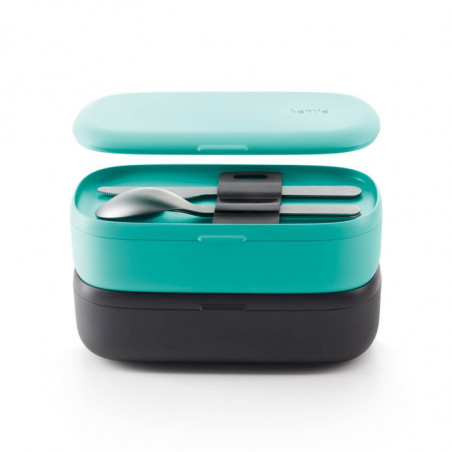 Σετ μαχαιροπίρουνα Lekue On The Go 1010231, 3 τεμάχια, -20°C / +100°C, Ανοξείδωτο ατσάλι, Μαύρο