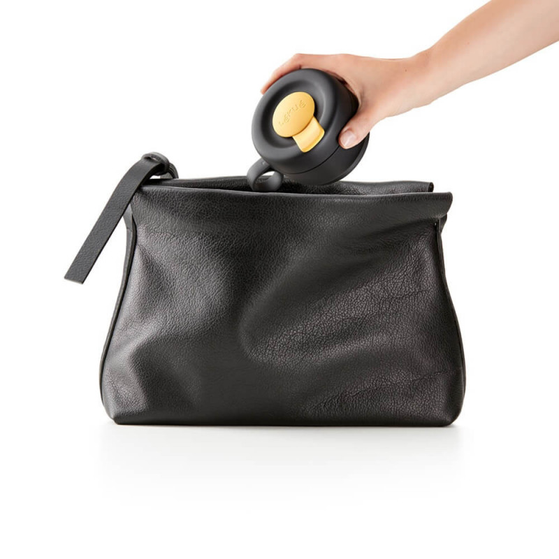 Πτυσσόμενο ποτήρι Lekue On The Go 1010232, 350 ml, -20/+100°C, Αεροστεγές κλείσιμο και αδιαπέραστο, Γκρι