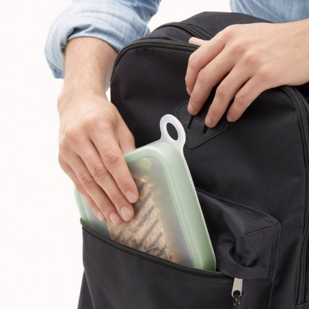 Πολυχρηστικός φάκελος συσκευασίας σάντουιτς Lekue 1010235, 17,5 x 2,5 cm, -20°C / +100°C, πλατινένιο σιλικόνη, Πράσινο