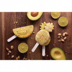 Σετ 4 φορμών για παγωτό σε ξυλάκι Lekue 1010239, 340 ml, -20°C / +100°C, πλατινένιο σιλικόνη, Πολύχρωμο