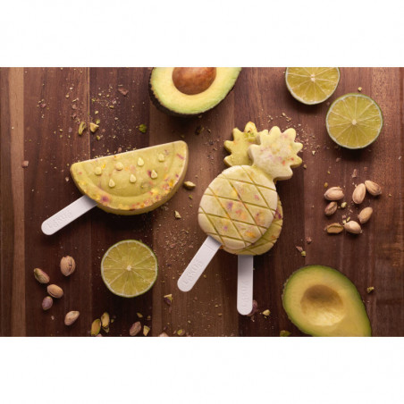 Σετ 4 φορμών για παγωτό σε ξυλάκι Lekue 1010239, 340 ml, -20°C / +100°C, πλατινένιο σιλικόνη, Πολύχρωμο