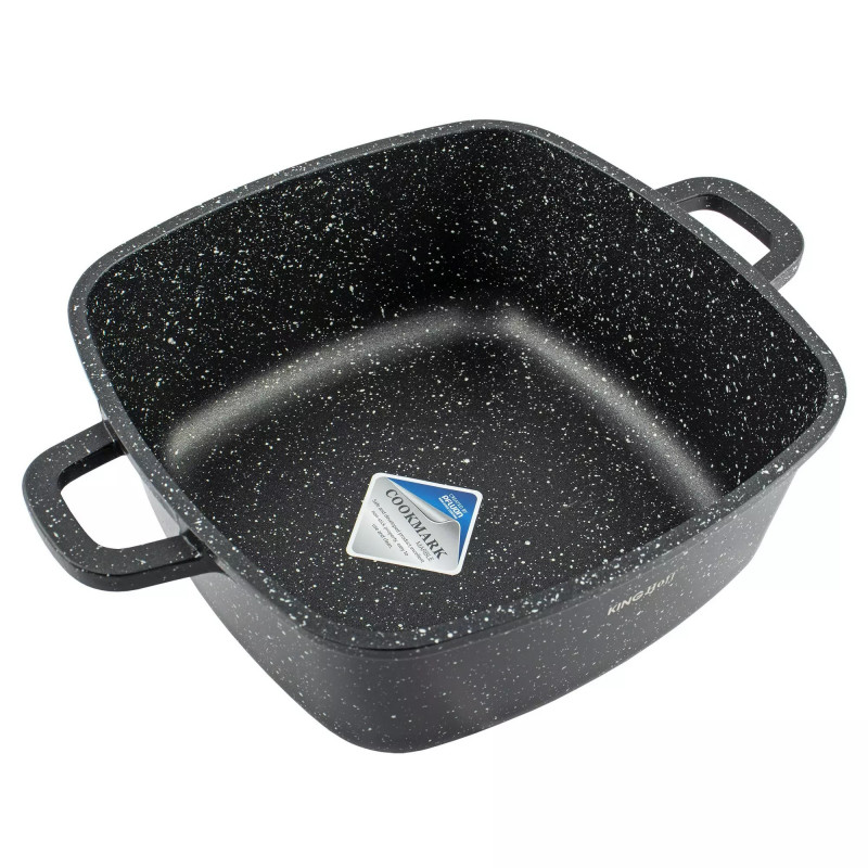 Κατσαρόλα για φούρνο και εστία Kinghoff KH 1601, 20x20 cm, 2,8 l, μαρμάρινη επίστρωση, επαγωγή, Μαύρη