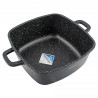 Κατσαρόλα για φούρνο και εστία Kinghoff KH 1601, 20x20 cm, 2,8 l, μαρμάρινη επίστρωση, επαγωγή, Μαύρη