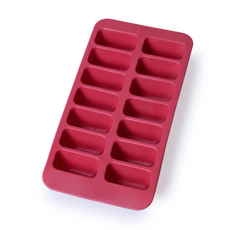 Μορφή για πάγο με καπάκι Lekue 1009043, 23×11,8×3,2 cm, 14 ορθογώνια παγάκια, -40 +60 °C, Κόκκινο