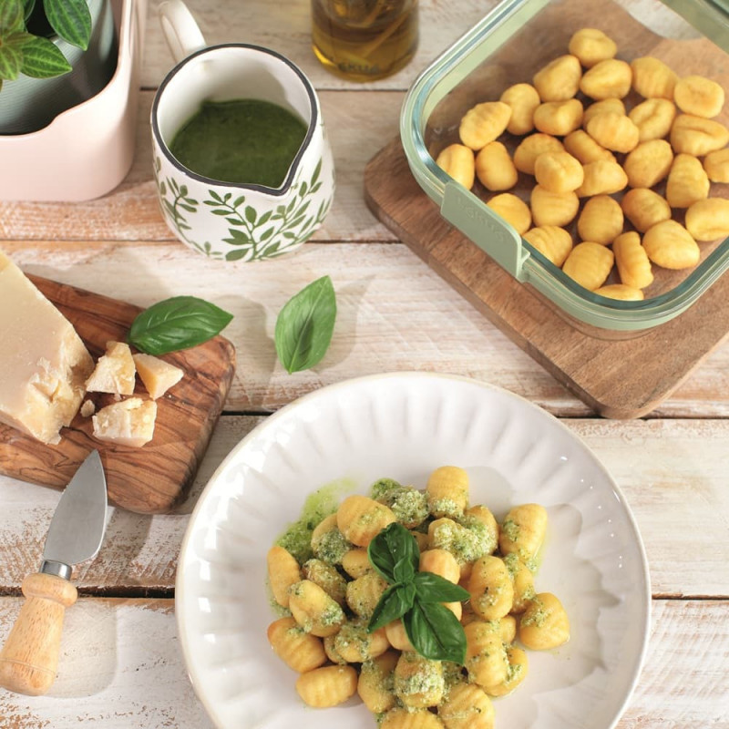 Φόρμα για φούρνο με ζεστό αέρα Lekue 1010159, 18,5x17,5x9,5 cm, Γυαλί, Αντιολισθητικές λαβές, -20/+220°C, Εύκολο καθάρισμα, Πράσινο