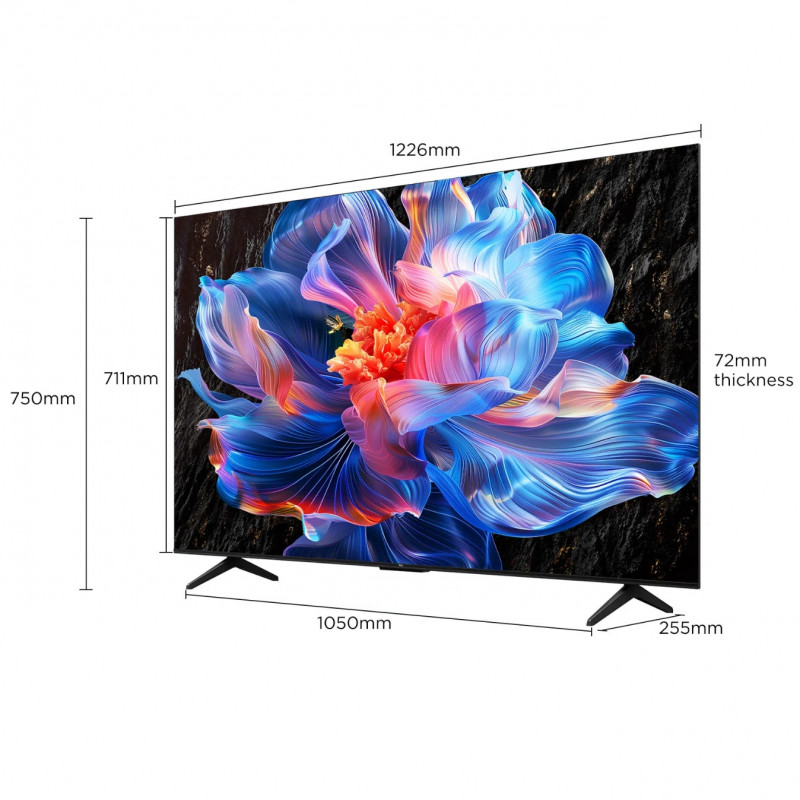 Τηλεόραση TCL 55P6K, 55″ (139 cm), 4K UHD LED, 3840×2160, Google TV, Dolby Audio, HDR10, Wi-Fi, Bluetooth, Μαύρο