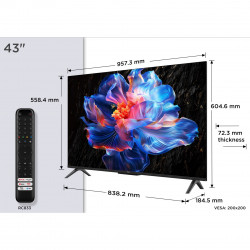 Τηλεόραση TCL 43P6K, 43″ (108 cm), 4K UHD LED, 3840×2160, Google TV, Dolby Audio, HDR10, Wi-Fi, Bluetooth, Μαύρο