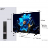 Τηλεόραση TCL 65P7K, 65″ (165 cm), QLED, Smart TV, 4K UHD 3840×2160, Ενεργειακή κλάση F, Google TV, Wi-Fi, HDR10+, Μαύρο