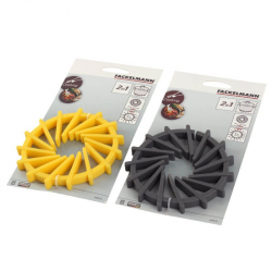 Επιφάνεια Fackelmann 44508, 11,5-19 cm, Τεντώσιμο, Ανθεκτικό στη θερμότητα, Σιλικόνη, Γκρι/Κίτρινο