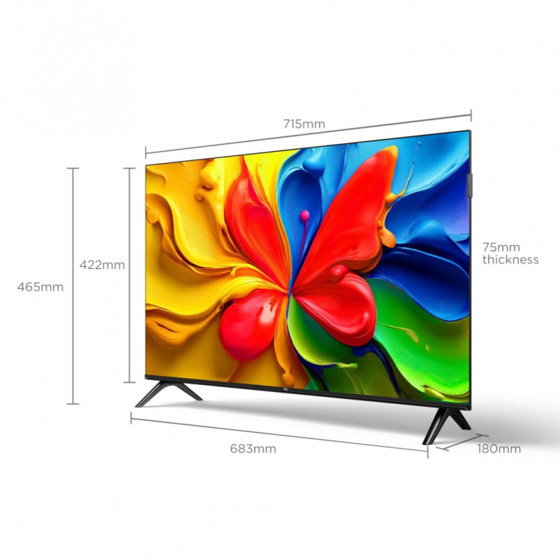 Τηλεόραση TCL 32S4K, 32″ (81 cm), 1366×768 HD QLED, HDR10, Android TV, Wi-Fi, Bluetooth, Μαύρο