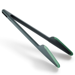 Κουζινικές λαβίδες Lekue 1010179, 28,2 cm, Αντιγρατσουνιστική, 4/220°C, Ευέλικτη άκρη, Πράσινο