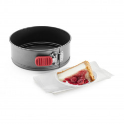 Φόρμα ψησίματος με αποσπώμενο πάτο Lekue 1009474, Ø20 cm, Κεραμική αντικολλητική επίστρωση, Ατσάλι άνθρακα, Από +4°C έως +240°C, Μαύρο/Κόκκινο