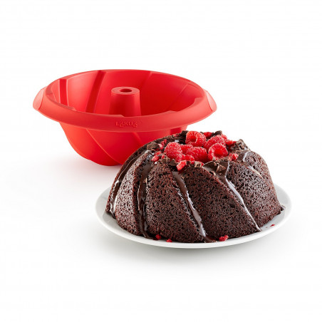Φόρμα ψησίματος Lekue 1009480, Ø22x8 cm, 1 l, πλατινένιο σιλικόνη, από -60°C έως +220°C, κόκκινο