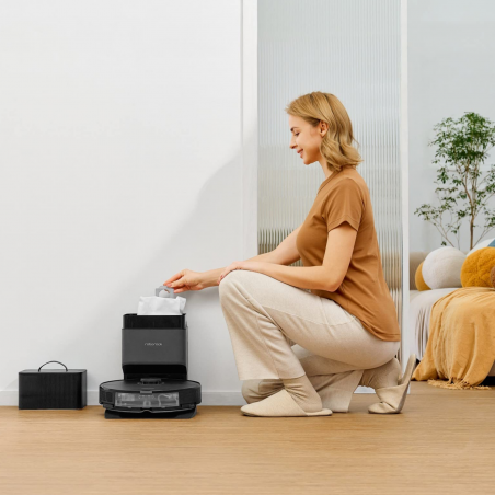 Ρομπότ σκούπα Roborock S8 Plus Schwarz S8P52-00, 69W, 5200 mAh, 6000Pa, Σφουγγαρίστρα, χαρτογράφηση LiDAR, 750 ml, 4 αισθητήρες, αυτονομία έως 180 λεπτά, μαύρο