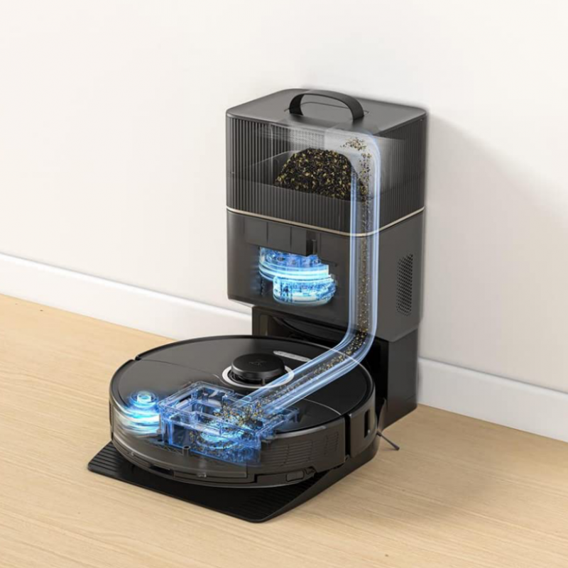 Ρομπότ σκούπα Roborock S8 Plus Schwarz S8P52-00, 69W, 5200 mAh, 6000Pa, Σφουγγαρίστρα, χαρτογράφηση LiDAR, 750 ml, 4 αισθητήρες, αυτονομία έως 180 λεπτά, μαύρο