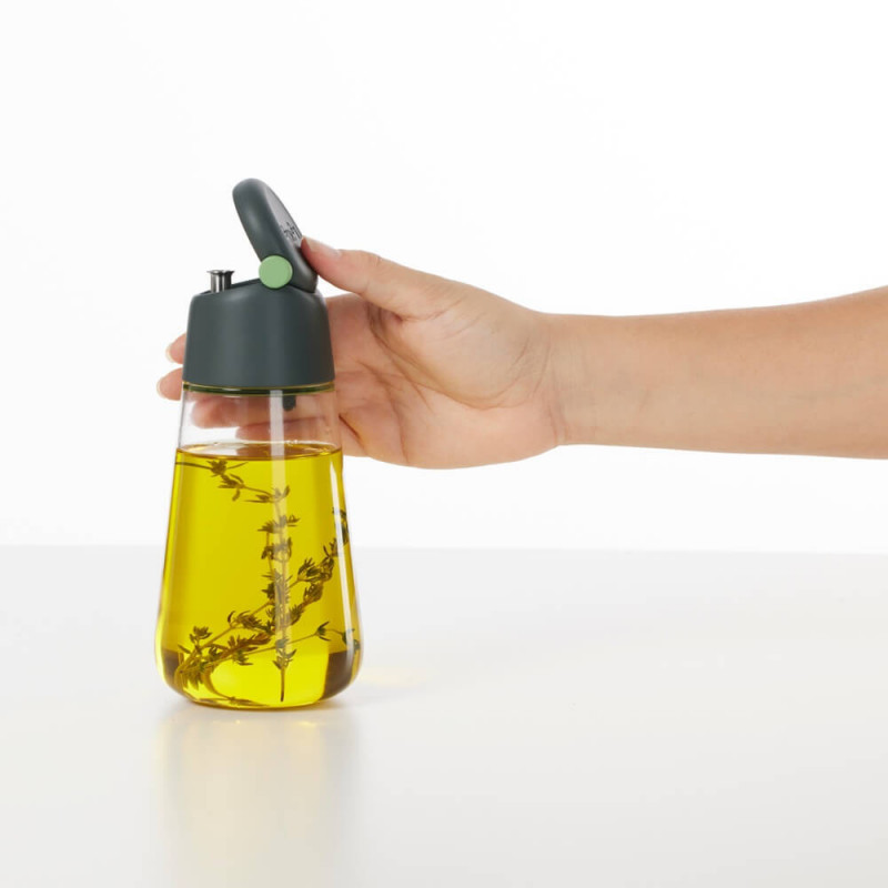 Σετ 2 μπουκάλια για ξύδι και λάδι Lekue 1009486, 8x16 cm, 400 ml, +4/+80°C, Γυαλί, Πράσινο