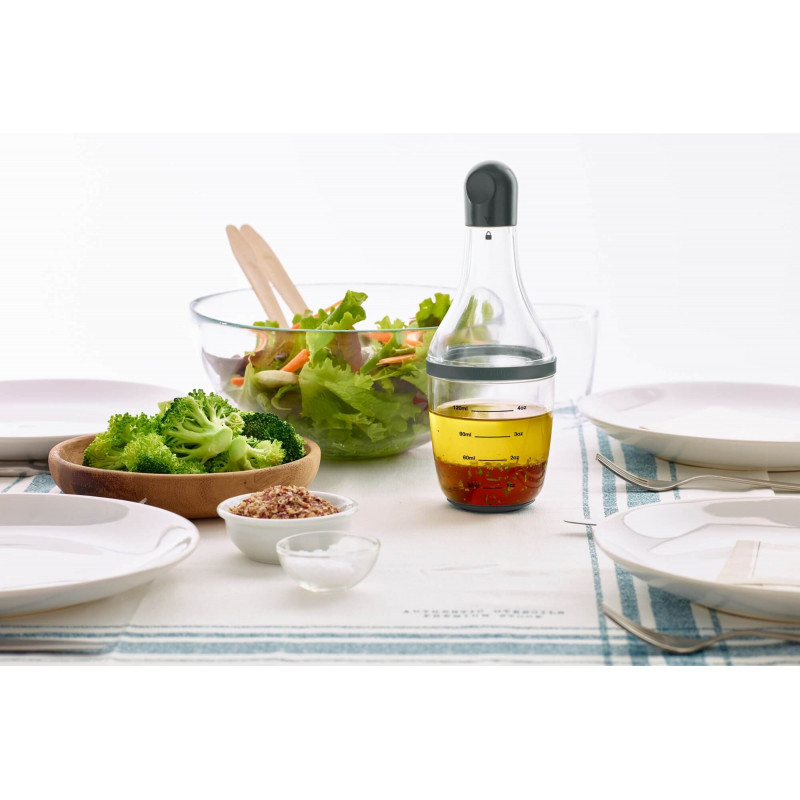 Μπουκάλι για ντρέσινγκ Lekue 1009489, 200 ml, Ø7,2x19,1 cm, Γυαλί, +4°C / +80°C, Γκρι