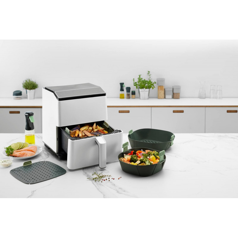 Καλάθι για φριτέζα ζεστό αέρα Lekue 1009494, 22,1x22,1 cm, -20°C / +220°C, σιλικόνη, Μαύρο