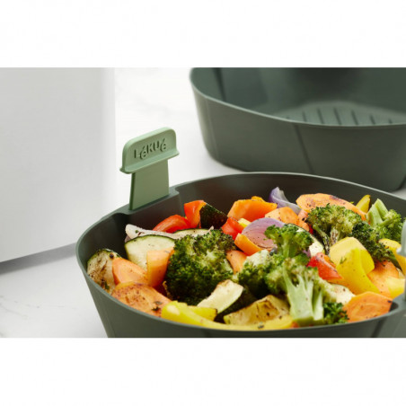 Καλάθι για φριτέζα ζεστό αέρα Lekue 1009494, 22,1x22,1 cm, -20°C / +220°C, σιλικόνη, Μαύρο