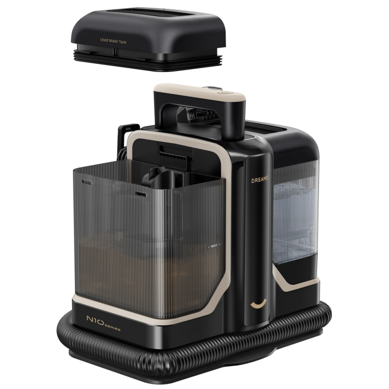 Σκούπα για πλύσιμο χαλιών και ταπετσαριών Dreame N10, 450W, 12000 Pa, 1,6/0,75 l, Καθαρισμός με ζεστό νερό έως 60°C, Αυτοκαθαρισμός, Μαύρο