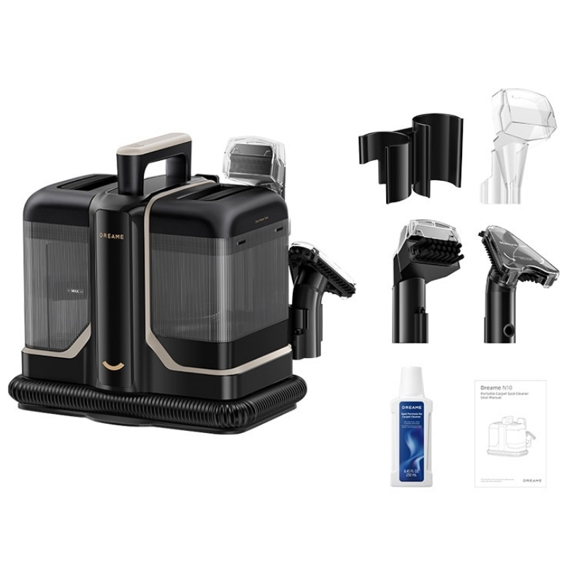 Σκούπα για πλύσιμο χαλιών και ταπετσαριών Dreame N10, 450W, 12000 Pa, 1,6/0,75 l, Καθαρισμός με ζεστό νερό έως 60°C, Αυτοκαθαρισμός, Μαύρο