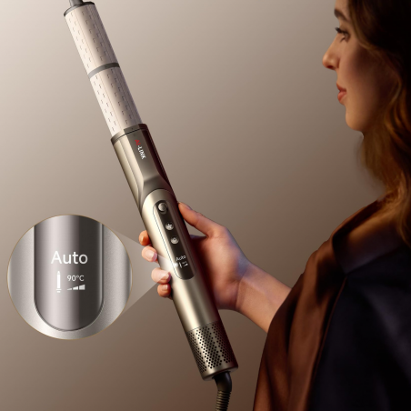 Στεγνωτήρας και στυλίστας/πολυστυλίστας Dreame Dazzle AZD20A, 1400W, 65 m/s, 3 ρυθμίσεις ταχύτητας και ρυθμού, Ιονισμός, Οθόνη, Τιτάνιο χρυσό