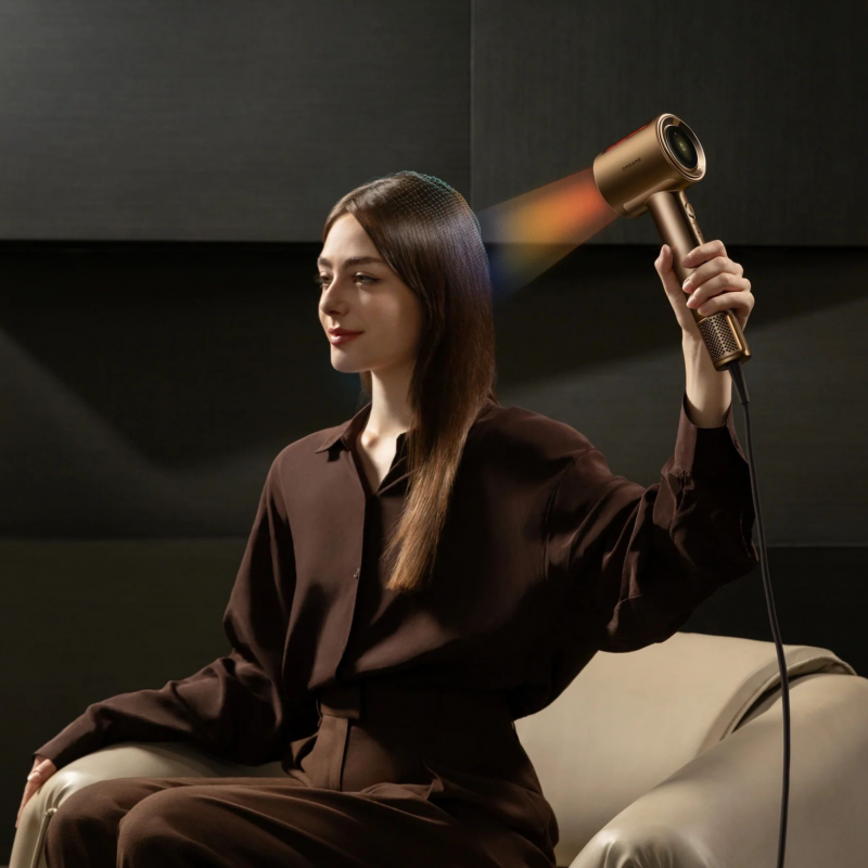 Στεγνωτήρας μαλλιών Dreame Pilot AHX01A, 1600W, λειτουργίες A.I, 3 ταχύτητες, 4 θερμοκρασίες, 55 m3/h, ιονισμός, NTC, LED, έξυπνη ρύθμιση ροής, μπρούντζος