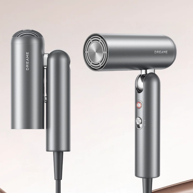 Στεγνωτήρας μαλλιών Dreame Pocket AHD51-SG Pro, 1300W, 110.000 στροφές/λεπτό, 70 m/s, 2 ταχύτητες, 5 ρυθμοί, NTC, Coanda, πτυσσόμενος, γκρι