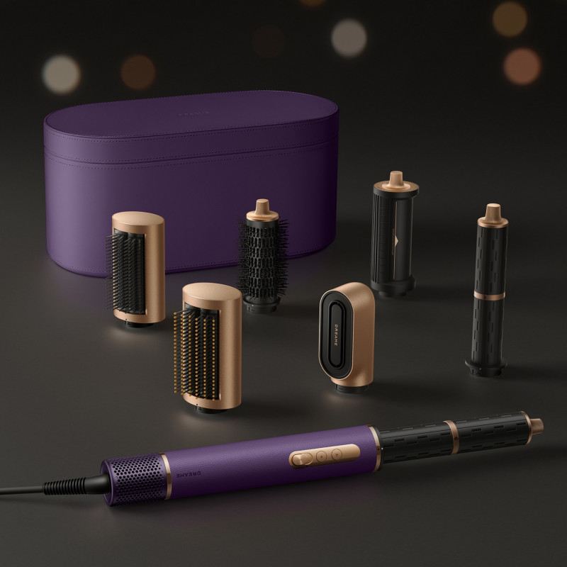 Συσκευή styling και στεγνώματος 7 σε 1 Dreame Airstyle Pro AMF18A, 1300W, 110.000 στροφές/λεπτό, 3 ταχύτητες και ρυθμοί, Ιονισμός, NTC, Μωβ