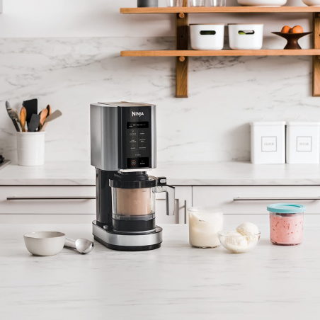 Σετ 2 δοχεία για παγωτό Ninja Creami Dessert Tubs XSK2PNT300EUK, 2x470 ml, Χωρίς BPA, Στεγανό κλείσιμο, Γκρι