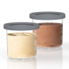 Σετ 2 δοχεία για παγωτό Ninja Creami Dessert Tubs XSK2PNT300EUK, 2x470 ml, Χωρίς BPA, Στεγανό κλείσιμο, Γκρι