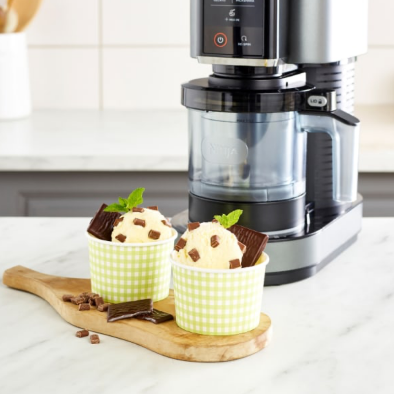 Σετ 2 δοχεία για παγωτό Ninja Creami Dessert Tubs XSK2PNT300EUK, 2x470 ml, Χωρίς BPA, Στεγανό κλείσιμο, Γκρι