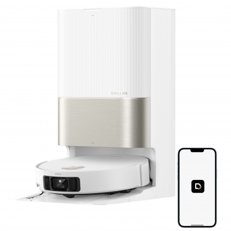 Ρομπότ σκούπα Dreame X50 Ultra RLX85CE‑6‑WH, 20000 Pa, αναγνώριση εμποδίων με τεχνητή νοημοσύνη, πλοήγηση 360°, φωνητικός έλεγχος, αποστείρωση με υπεριώδη ακτινοβολία, λευκό