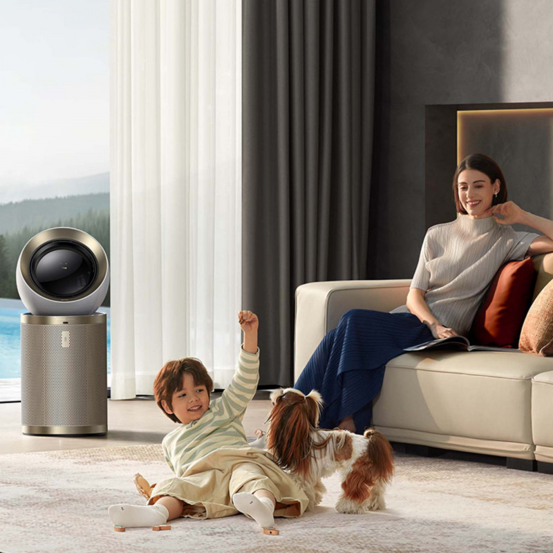 Καθαριστής αέρα Dreame AirPursue PM10 CVF24A, 36 m2, Αυτοματοποιημένες λειτουργίες, Στεγνωτήριο πλάσματος και UVC, TVOC, LCD, HEPA, Λευκό/μπρονζέ