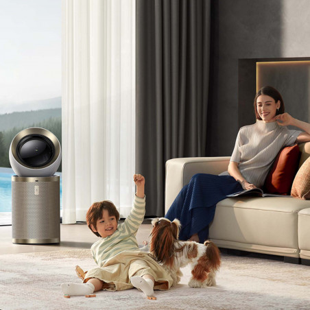 Καθαριστής αέρα Dreame AirPursue PM10 CVF24A, 36 m2, Αυτοματοποιημένες λειτουργίες, Στεγνωτήριο πλάσματος και UVC, TVOC, LCD, HEPA, Λευκό/μπρονζέ